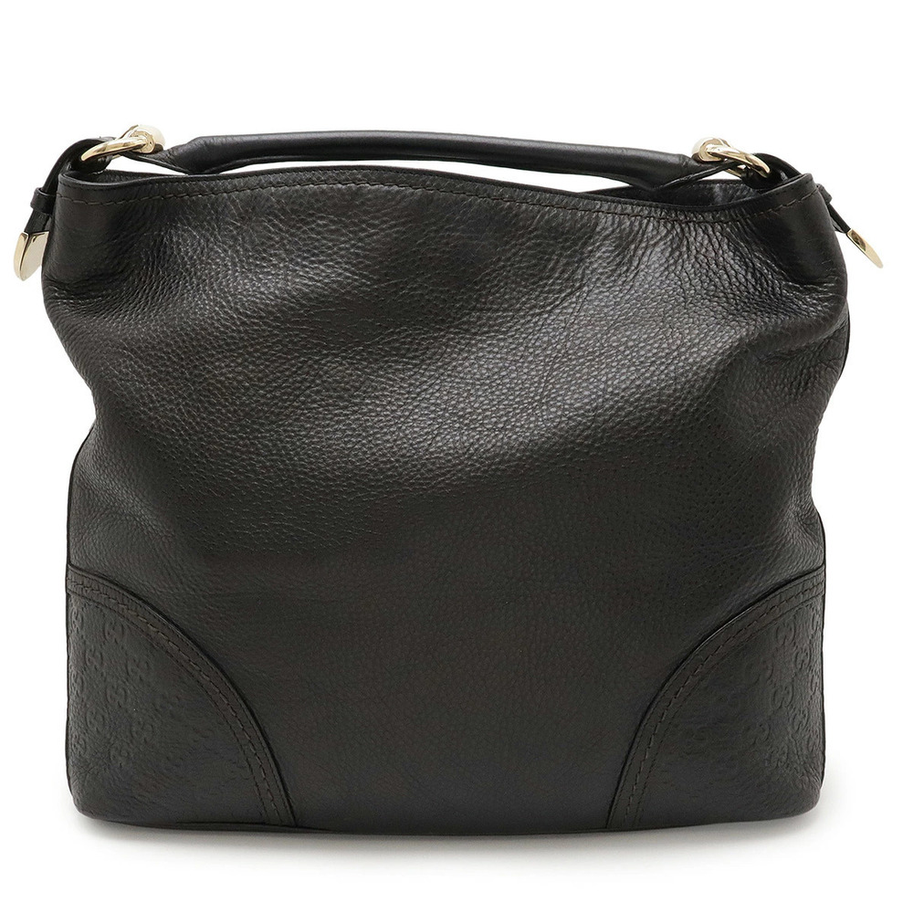 Gucci Guccissima Shoulder Bag Hobo Leather Black